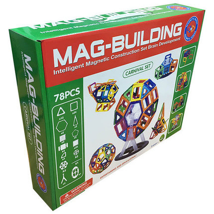 Конструктор магнитный Mag-Building (Mag-Wantong), 78 деталей, фото 2