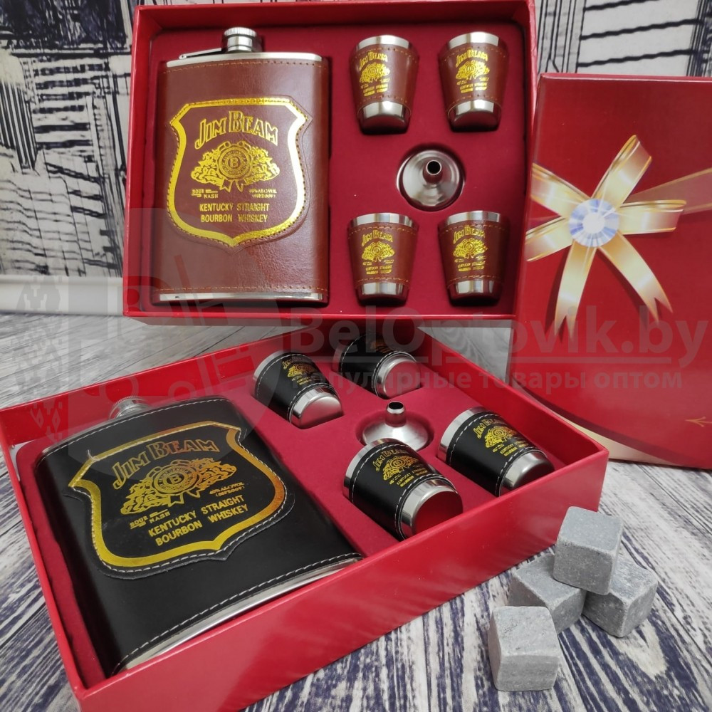 Подарочный набор Jim Beam (фляга 250мл., воронка, 4 рюмки) - фото 5 - id-p135442154