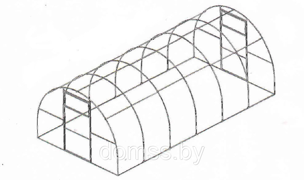 Сварные теплицы из трубы Слава Каркас 6*3*2м с поликарбонатом 4мм - фото 4 - id-p10009618