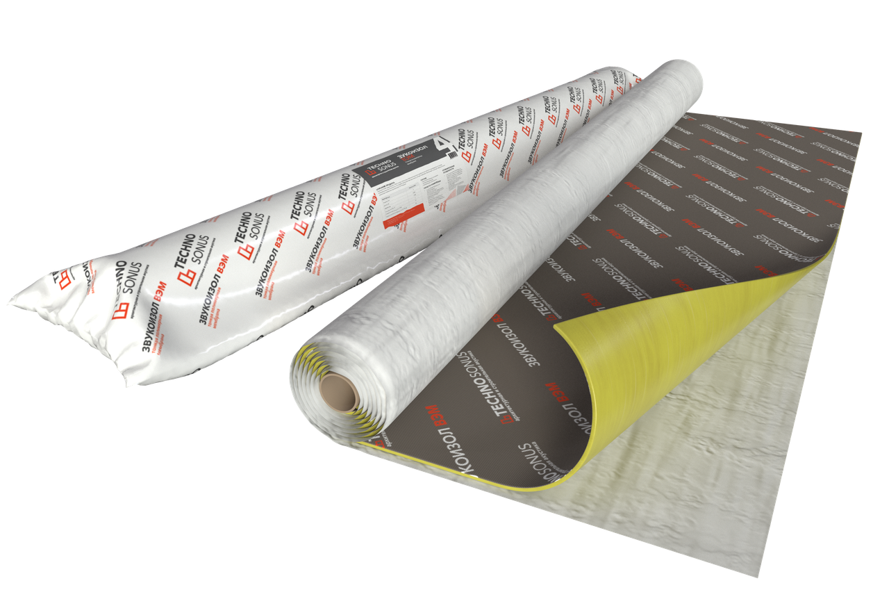 Звукоизол ВЭМ 4, звукоизоляционная мембрана 4 мм, (2,5м х 1,2м х 4мм) 3м2/рул - фото 1 - id-p58679167