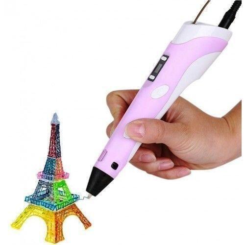3Д ручка 3D Pen-2 c LCD дисплеем (2 поколение) Розовая