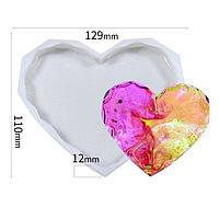 Молд силиконовый подставка сердце граненное большое12,5см