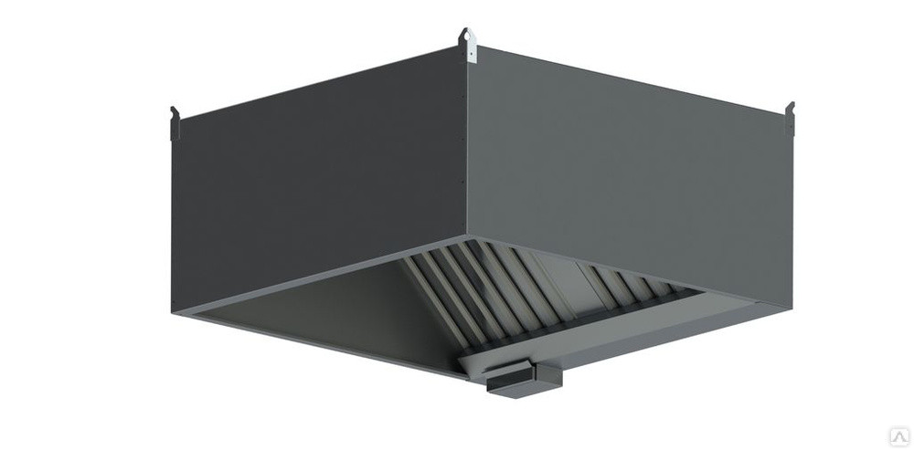 Зонт вытяжной 1000х1000х450 мм, нерж.сталь