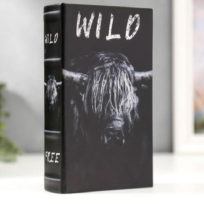 Сейф-книга «Wild bull» 21 см, обтянута кожей