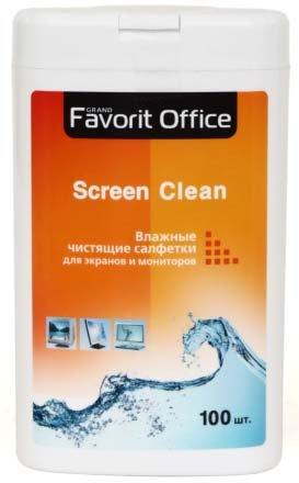 Салфетки влажные чистящие для экранов мониторов и телевизоров Favorit Office 100 шт. - фото 1 - id-p135502800