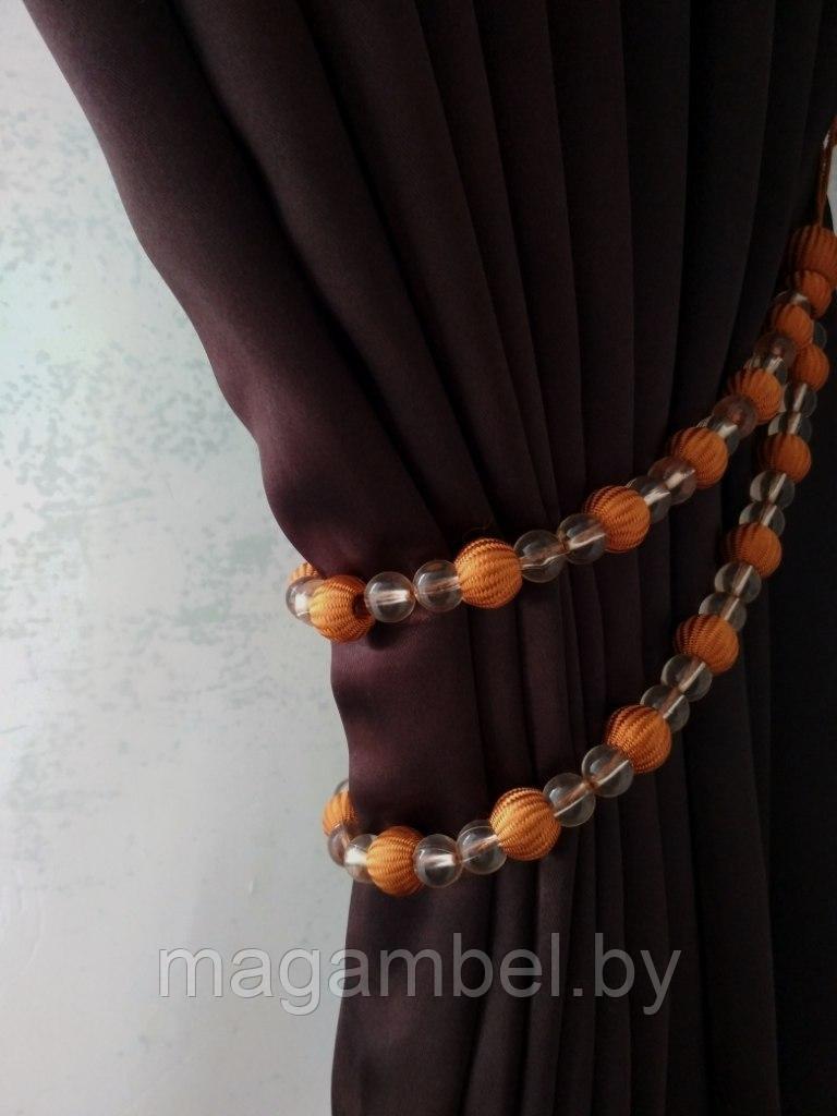 Подхват со стеклярусом оранжевый для штор и гардин