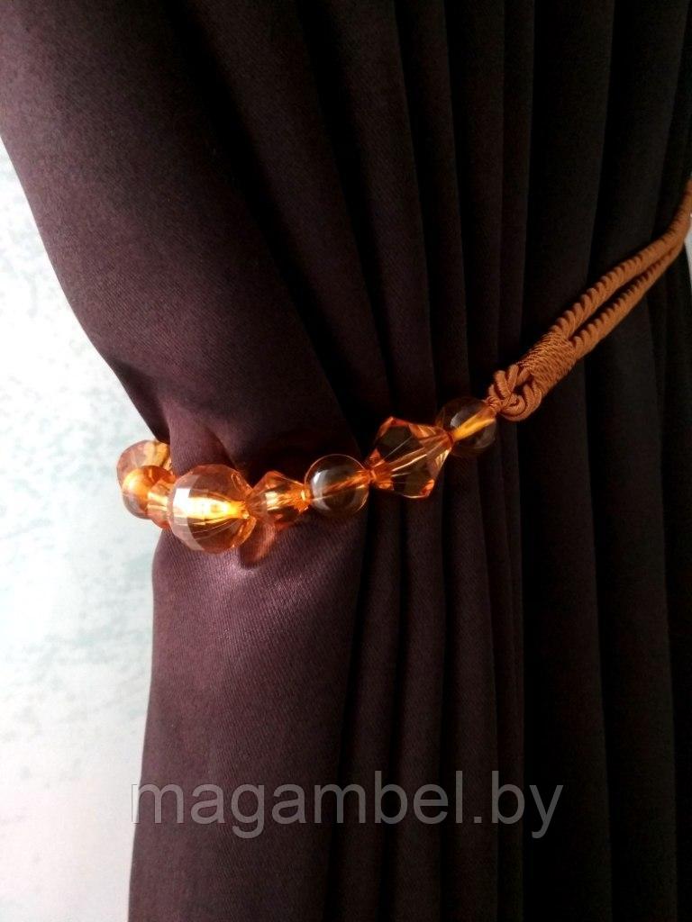 Подхват со стеклом оранжевый для штор и гардин