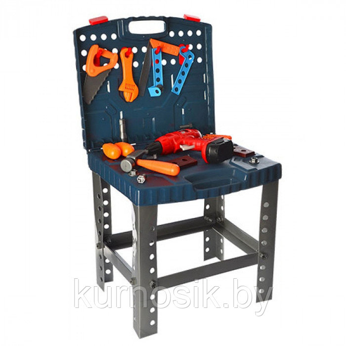 Детский набор строительных инструментов Super Tool в чемодане с верстаком 661-74 - фото 3 - id-p51107962