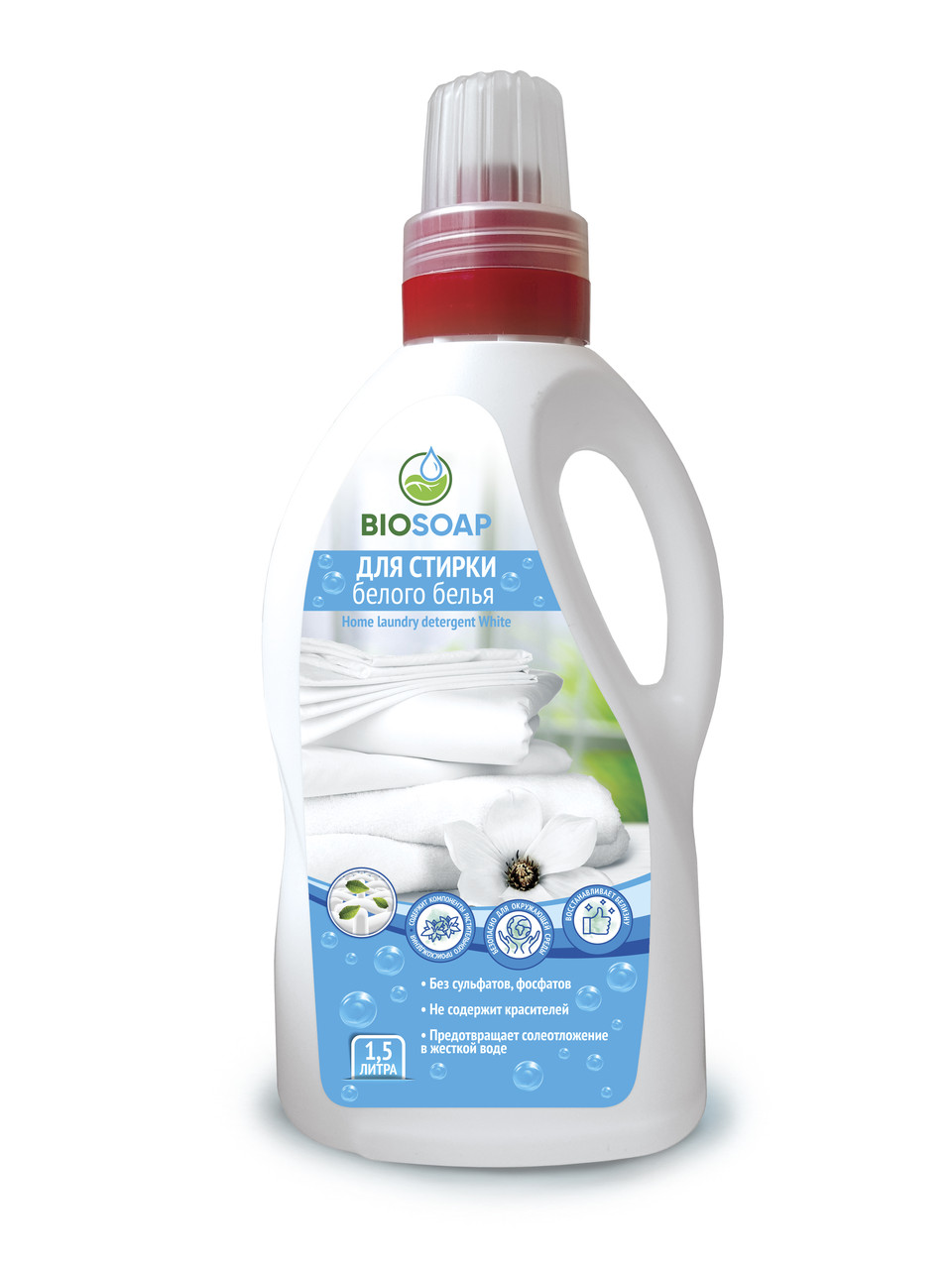 ЭКО средство для стирки белого белья BIOSOAP Home laundry detergent White, 1,5 л - фото 1 - id-p135531383