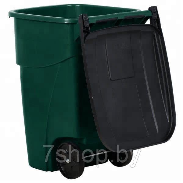 Контейнер для мусора на колесах REFUSE CONTAINER 100 л, зелёный/черный - фото 2 - id-p134315947