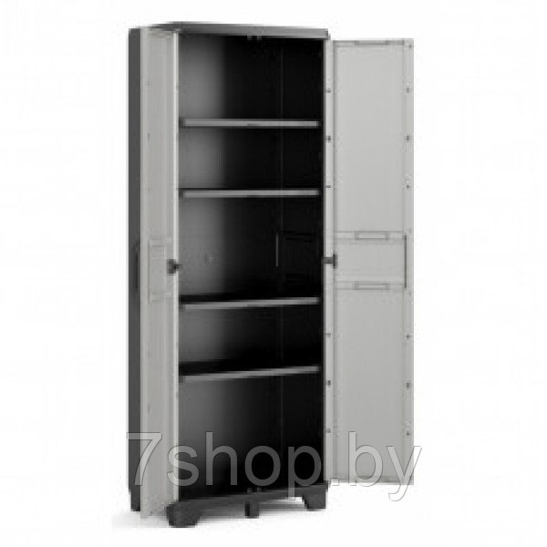 Шкаф пластиковый высокий GEAR BK/GL KETER черно-серый - фото 2 - id-p134315956