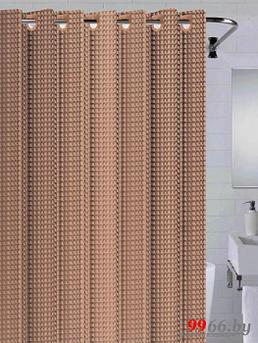 Шторка душевая занавеска штора для ванной комнаты Bath Plus 3D 180x200cm коричневая тканевая ПВХ с принтом