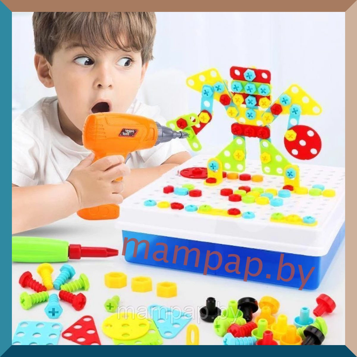 Конструктор с шуруповертом Creative Double Sided Box 261 деталь