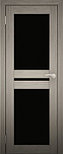 Двери межкомнатные экошпон  Амати 19 Черное стекло, фото 5