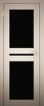 Двери межкомнатные экошпон  Амати 19 Черное стекло, фото 3