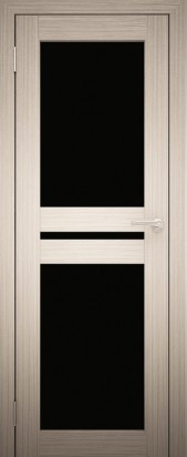 Двери межкомнатные экошпон Амати 19 Черное стекло - фото 3 - id-p135591724