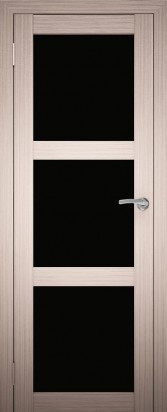 Двери межкомнатные экошпон Амати 20 Черное стекло - фото 4 - id-p135605449