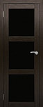 Двери межкомнатные экошпон  Амати 20 Черное стекло, фото 7