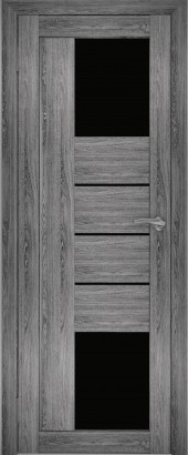 Двери межкомнатные экошпон Амати 21 Черное стекло - фото 2 - id-p135605473