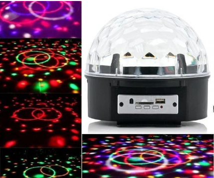 Диско-шар музыкальный LED Ktv Ball MP3 плеер с bluetooth с пультом управления музыкой - фото 4 - id-p135606019