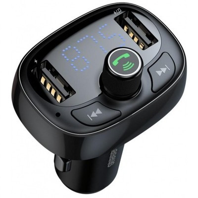 FM-Трансмиттер + зарядное устройство Baseus T Typed Bluetooth MP3 Charger CCALL-TM0A, серебристый - фото 6 - id-p135607182