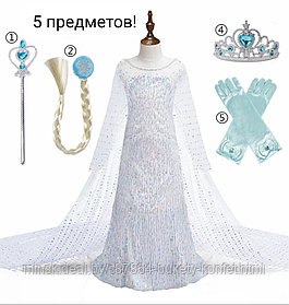 Платье Эльзы (12) белое с аксессуарами
