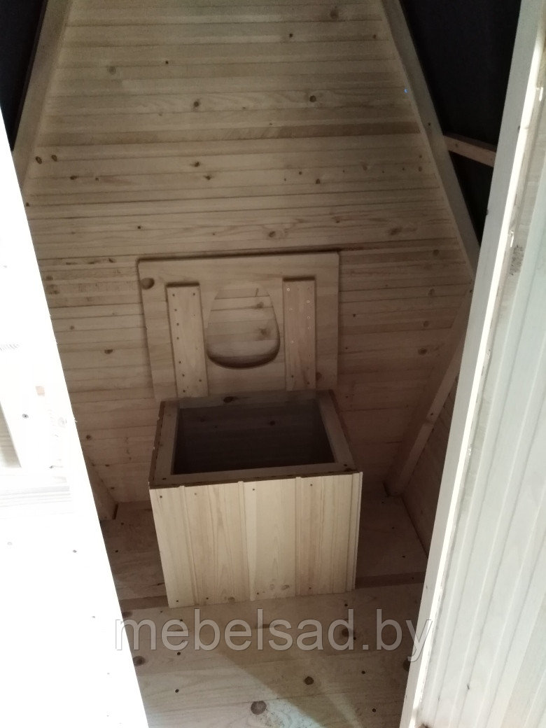 Туалет дачный из массива сосны "Теремок Дачный" с ондулиновой крышей - фото 6 - id-p131386699
