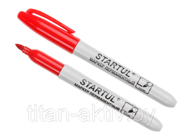 Маркер промышл. перманентный фетровый красный STARTUL PROFI (ST4350-03) (толщ. линии 1.5 мм) - фото 1 - id-p135506592
