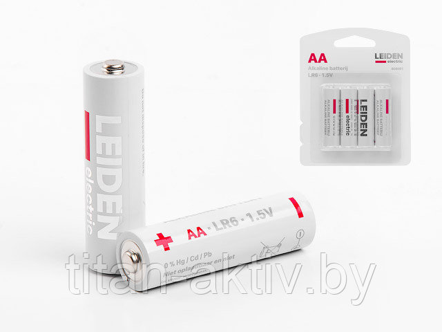 Батарейка AA LR6 1,5V alkaline 4шт. LEIDEN ELECTRIC - фото 1 - id-p135506711