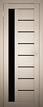 Двери межкомнатные экошпон Амати 4 Черное стекло, фото 2