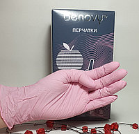 Перчатки смотровые BenovyNitrileMultiColor M, розовые