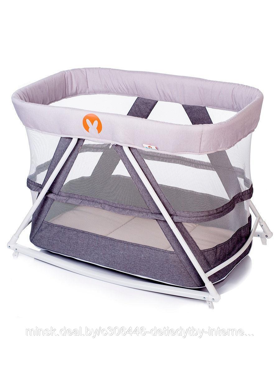 Колыбель-манеж 2в1 Babyhit Rocking Crib светло-серый - фото 1 - id-p135661370