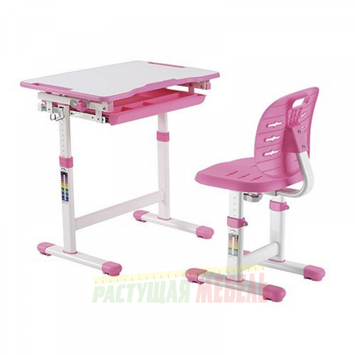 Детский комплект мебели (парта+стул) New Elfin B201S (розовый) - фото 1 - id-p135661412