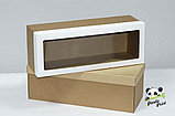 Коробка из гофрокартона 350х130х120, крышка крафт с окном, фото 2