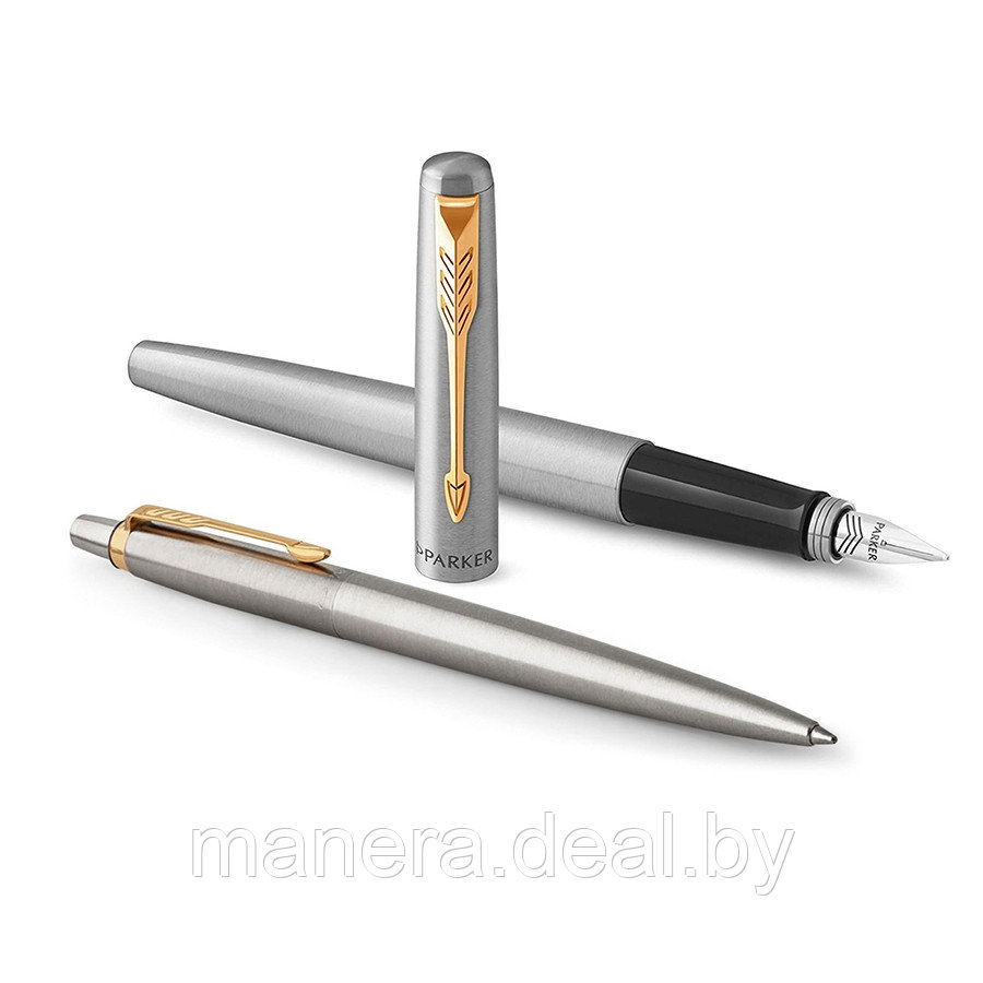 Ручка перьевая + ручка шариковая "Parker" Jotter Core - Stainless Steel GT - фото 2 - id-p135673242