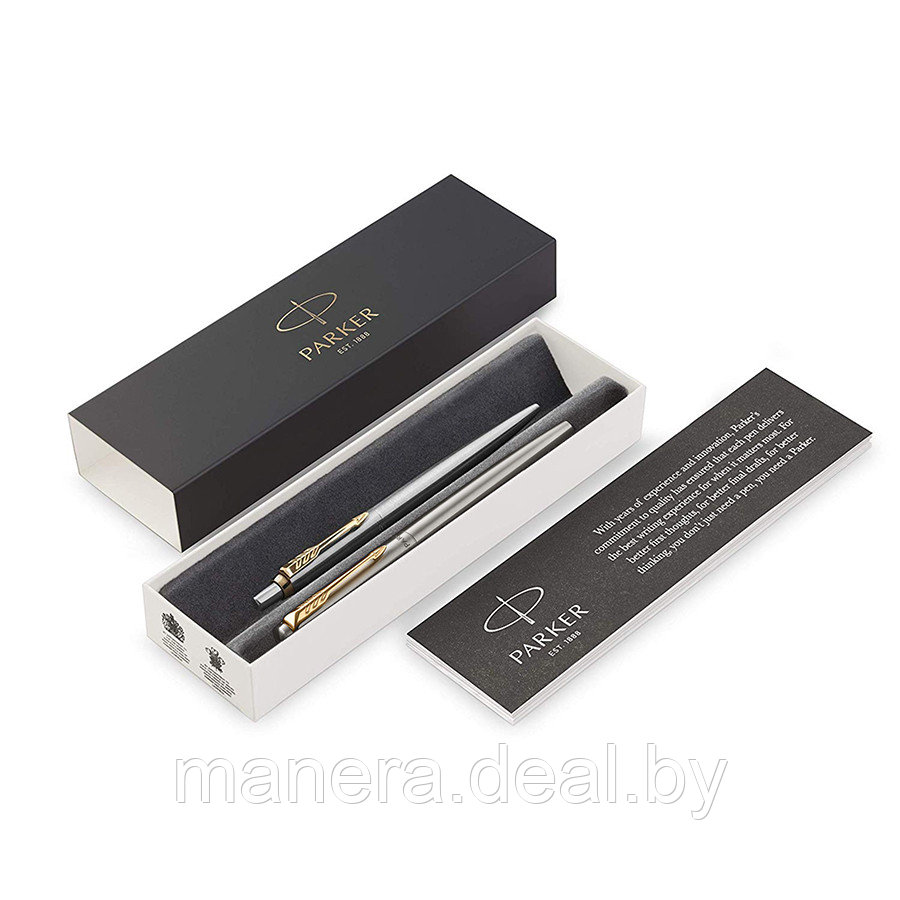 Ручка перьевая + ручка шариковая "Parker" Jotter Core - Stainless Steel GT - фото 3 - id-p135673242