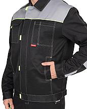 Костюм "СИРИУС-ФАВОРИТ" куртка, п/к черный со св.серым, фото 2