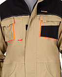 Куртка СИРИУС-МАНХЕТТЕН песочный с оранж. и черным тк. мех. стрейч пл. 250г/кв.м, фото 5