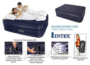 Надувная двуспальная кровать Intex 66718 152*203*56 см со встроенным элекронасосом, Интекс