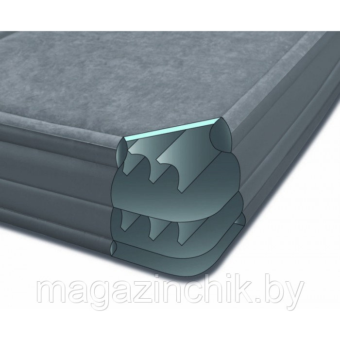 Надувная анатомическая двуспальная кровать Intex Foam Top Bed 67954 152*203*51 см со встроенным элекронасосом - фото 3 - id-p10052146