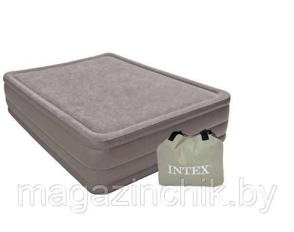 Надувная анатомическая двуспальная кровать Intex Foam Top Bed 67954 152*203*51 см со встроенным элекронасосом - фото 9 - id-p10052146