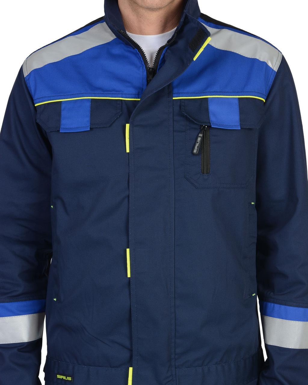 Куртка СИРИУС-БОСТОН т.синяя с васильковой и черной отделкой - фото 2 - id-p127416216