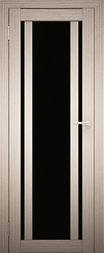 Двери межкомнатные экошпон  Амати 11 Черное стекло