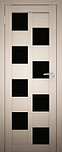 Двери межкомнатные экошпон  Амати 13 Черное стекло, фото 4