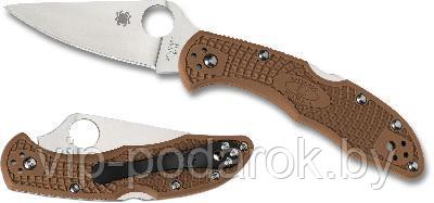 Складной нож Spyderco Delica Flat Ground Brown - фото 1 - id-p135760613