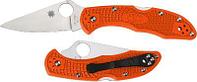 Складной нож Spyderco Delica Knife Flat Ground Orange