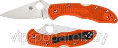 Складной нож Spyderco Delica Knife Flat Ground Orange