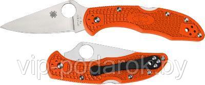 Складной нож Spyderco Delica Knife Flat Ground Orange - фото 1 - id-p135760543