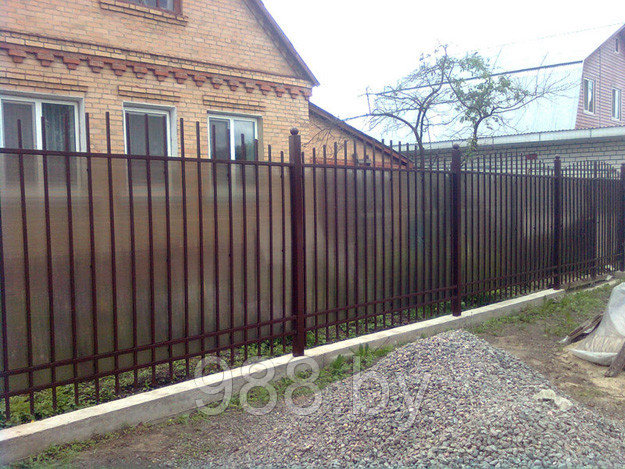 Забор металлический с поликарбонатом - фото 5 - id-p10066761