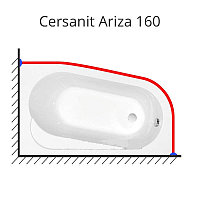 Карниз для ванны Cersanit Ariza 160х90 нержавеющая сталь